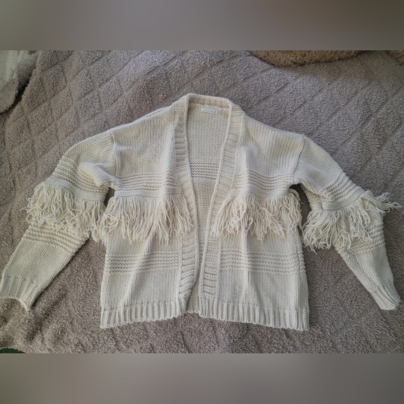 12th Tribe Sunny Fringe Cardigan | Beige | Size M - Picture 2 of 8